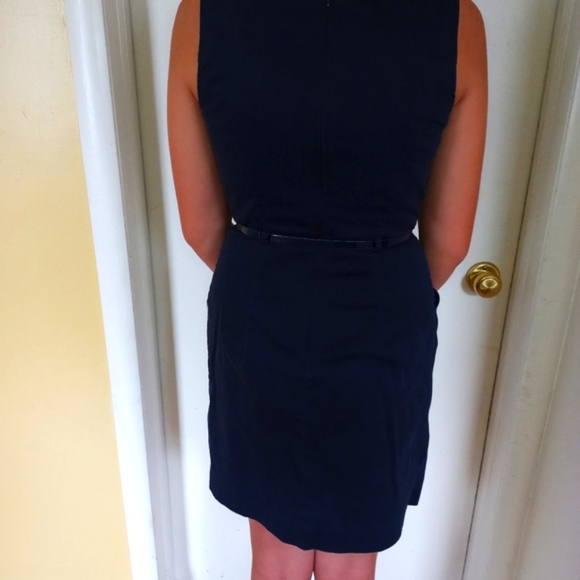 Tommy Hilfiger, navy blue belted dress, size 4 - Picture 2 of 4